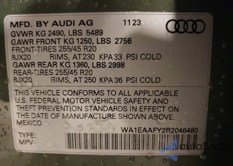 2024 Audi Q5 Premium Plus 45 Tfsi S Line Quattro from USA, damaged, VIN WA1EAAFY2R2046480